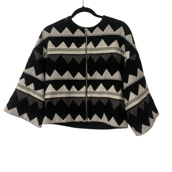 Yigal Azrouel Size 4 Textured 3D Knit Cropped Zip Front Jacket - Picture 1 of 7